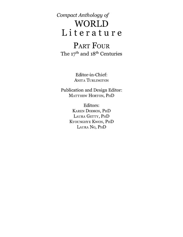 Compact Anthology of World Literature II: Volumes 4, 5, and 6 - 